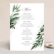 "Mixed Greenery" - Menus in Emerald by Susan Moyal - Front