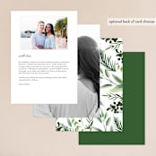 "Mixed Greenery" - Menus in Emerald by Susan Moyal - Back of Card Options