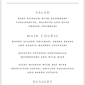 "Classical" - Menus in Blush by Michelle Taylor - Detail