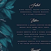 "Moonlit Garden" - Menus in Twilight by GeekInk Design - Detail