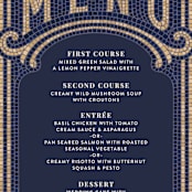 "Mosaic" - Menus in Navy by GeekInk Design - Detail