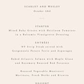 "Scarlet" - Menus in Blush by Hooray Creative - Detail