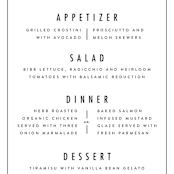 "Between the Lines" - Menus in Blazer by Fine and Dandy Paperie - Detail