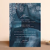"Midnight Snowfall" - Menus in Navy by Alethea and Ruth - Front