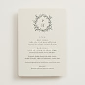 "leafy wreath" - Menus in Cotton by Kate Ahn - Front