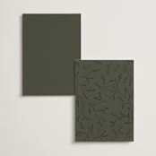 "leafy wreath" - Menus in Cotton by Kate Ahn - Back of Card Options