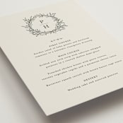 "leafy wreath" - Menus in Cotton by Kate Ahn - Detail