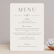 "Classic Monogram" - Menus in Cream by Carolyn MacLaren - Front