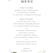 "Enchanted Greenery" - Menus in Frost by Susan Moyal - Detail