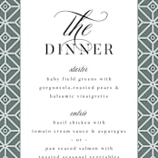 "Serafina" - Menus in Sage by Melanie Kosuge - Detail