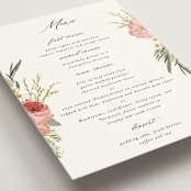 "Organic Florals" - Menus in Blush by Susan Moyal - Detail