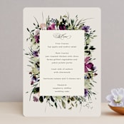 "Floral Love" - Menus in Lilac by Lori Wemple - Front