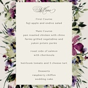 "Floral Love" - Menus in Lilac by Lori Wemple - Detail