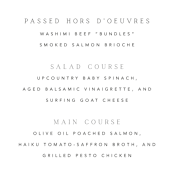 "Svelte" - Menus in Ivory by Erin Hodges - Detail