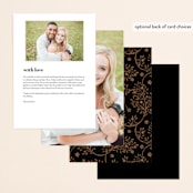 "Grand Natura" - Menus in Noir by GeekInk Design - Back of Card Options