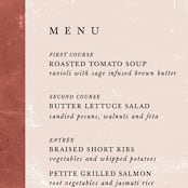 "Dust" - Menus in Sienna by Carrie ONeal - Detail