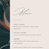 "Love Story" - Menus in Turquoise by Kate Ahn - Detail