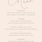 "EverAfter" - Menus in Petal by Rochelle Renee - Detail