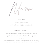 "Ethereal Names" - Menus in Plum by Carolyn MacLaren - Detail