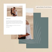 "Faded Palm" - Menus in Mist by Lauren Chism - Back of Card Options