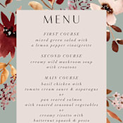 "Serenata" - Menus in Sage by Petra Kern - Detail