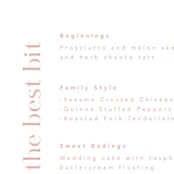 "Party Accordingly" - Menus in Blush by Hudson meet Rose - Detail