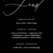 "Us" - Menus in Tuxedo by Leah Bisch - Detail