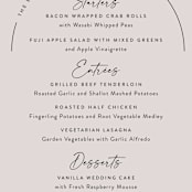 "Overjoyed" - Menus in Almond by Jill Means - Detail
