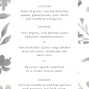 "Floral Union" - Menus in Black Sugar by Pati Cascino - Detail