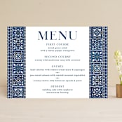 "Mediterranean Tiles" - Menus in Ocean by GeekInk Design - Front