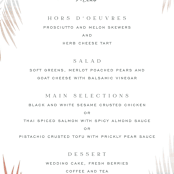 "Painted Leaves" - Menus in Coconut by Owl and Toad - Detail