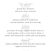 "Together With You" - Menus in Noir by Kimberly FitzSimons - Detail