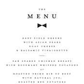 "Beau tied" - Menus in Tuxedo by Gwen Bedat - Detail