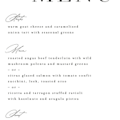 "Bold Modernist" - Menus in Ink by Kristie Kern - Detail