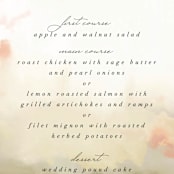 "Pastel Sky" - Menus in Moss by Hannah Williams - Detail
