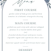 "Flourish" - Menus in Bluemoon by Jen Owens - Detail