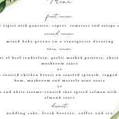 "Greenery Banner" - Menus in Navy by Susan Moyal - Detail