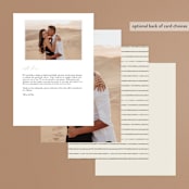 "Tilted Script" - Menus in Ivory by Hannah Williams - Back of Card Options