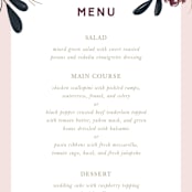 "Wild Peonies" - Menus in Blush by Cindy Reynolds - Detail
