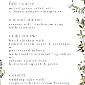 "We Walk Together" - Menus in Evergreen by Petra Kern - Detail