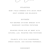 "la noce" - Menus in Ink by Design Lotus - Detail