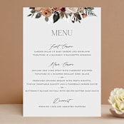"Boho Chic" - Menus in Moonstone by Cass Loh - Front