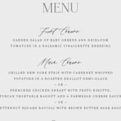 "Boho Chic" - Menus in Moonstone by Cass Loh - Detail
