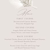"Pampas & Palms" - Menus in Ash by Kaydi Bishop - Detail
