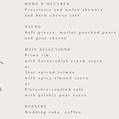 "Love Note" - Menus in Ecru by AK Graphics - Detail