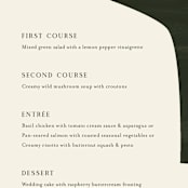 "Warner" - Menus in Emerald by Carrie ONeal - Detail