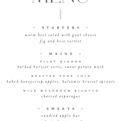 "Modern Type" - Menus in Moon by Heather Cairl - Detail