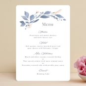 "Cascading Floral" - Menus in Lagoon by Corinne Malesic - Front