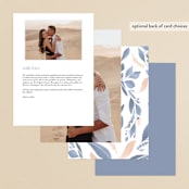"Cascading Floral" - Menus in Lagoon by Corinne Malesic - Back of Card Options