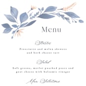 "Cascading Floral" - Menus in Lagoon by Corinne Malesic - Detail